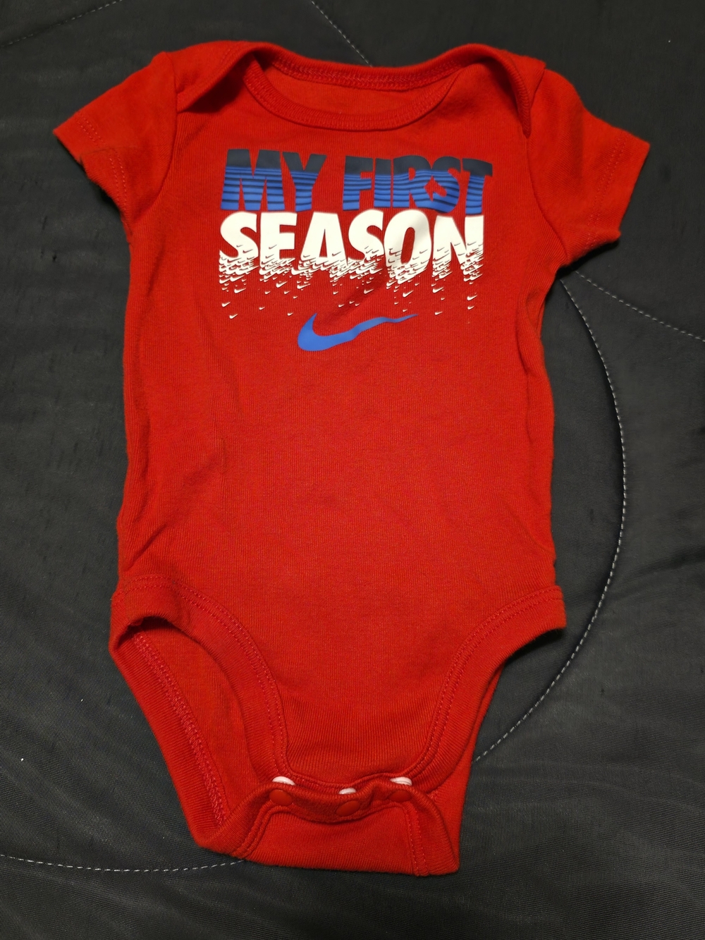 Nike Red Baby Onesie "My First Season"